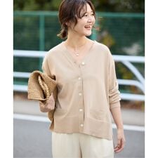 《接触冷感/UV機能/WEB限定/追加予約》FROSTYCOTTON Vネックカーディガン