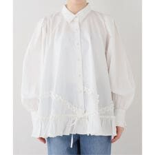 crinkle crinkle crinkle frill hem long sleeve shir