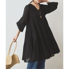 《予約》コットンボイルティアードワンピース