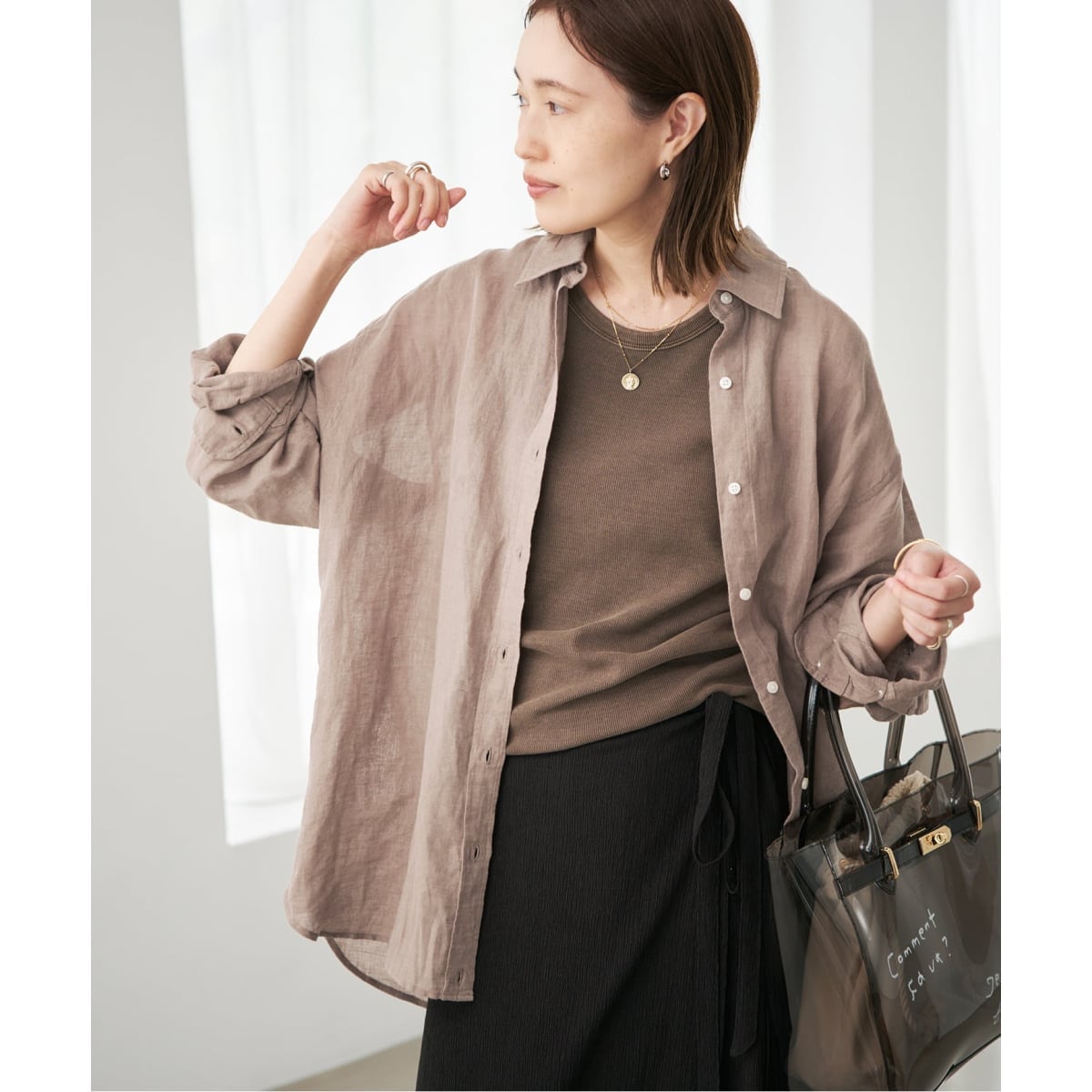 リネンコットンカシュクールシャツ | スローブ イエナ(SLOBE IENA