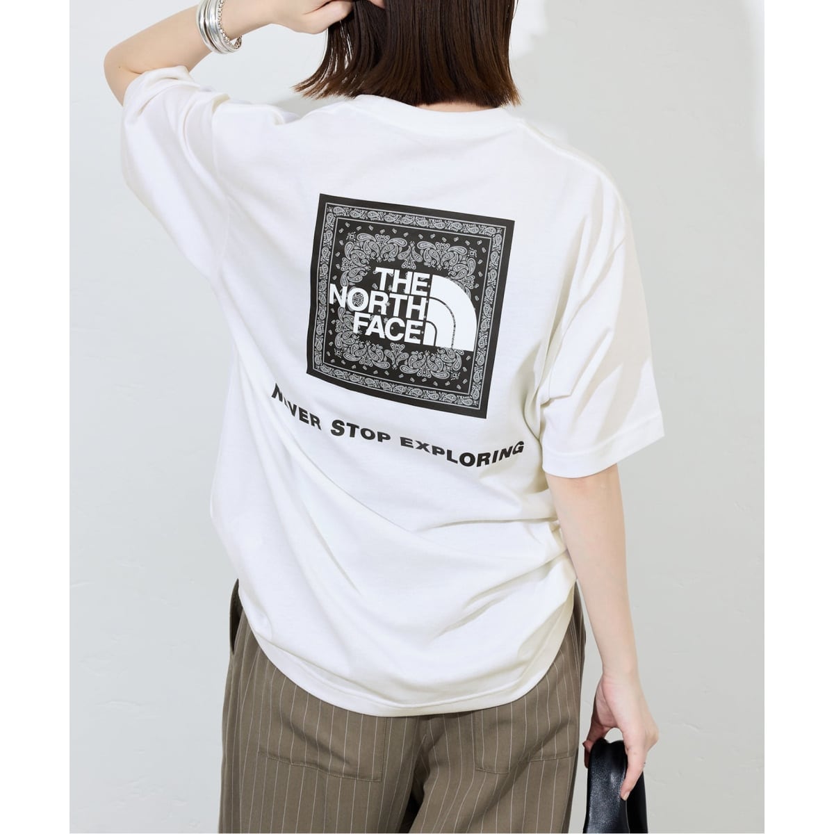 [�}���C]�s�ǉ��tTHE NORTH FACE/�m�[�X�t�F�C�X Bandana Square Logo Tee/�X���[�u �C�G�i�iSLOBE IENA�j �z���C�g