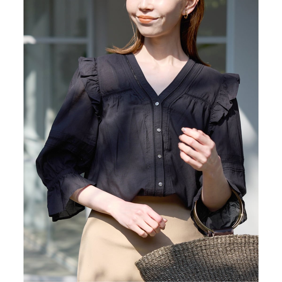 SLOBE IENA ワッシャーブラウス SLOBE IENA（スローブイエナ） ブラウス シャツ ビンテージワッシャー