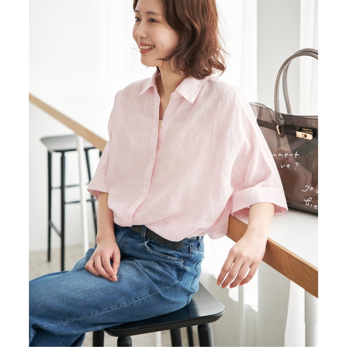 シリーズあり》リネンコットンBOXシャツ | スローブ イエナ(SLOBE IENA