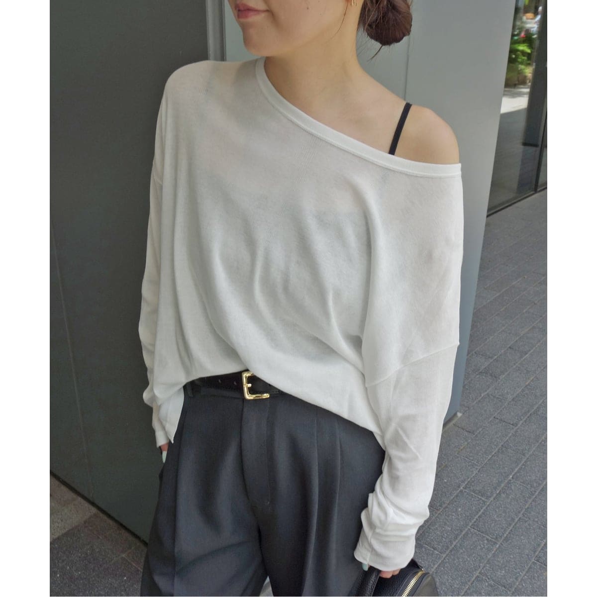 IENA大人気 定番カットソー ATON/エイトン FRESCA SINGLE JERSEY Vネック ロングスリーブ