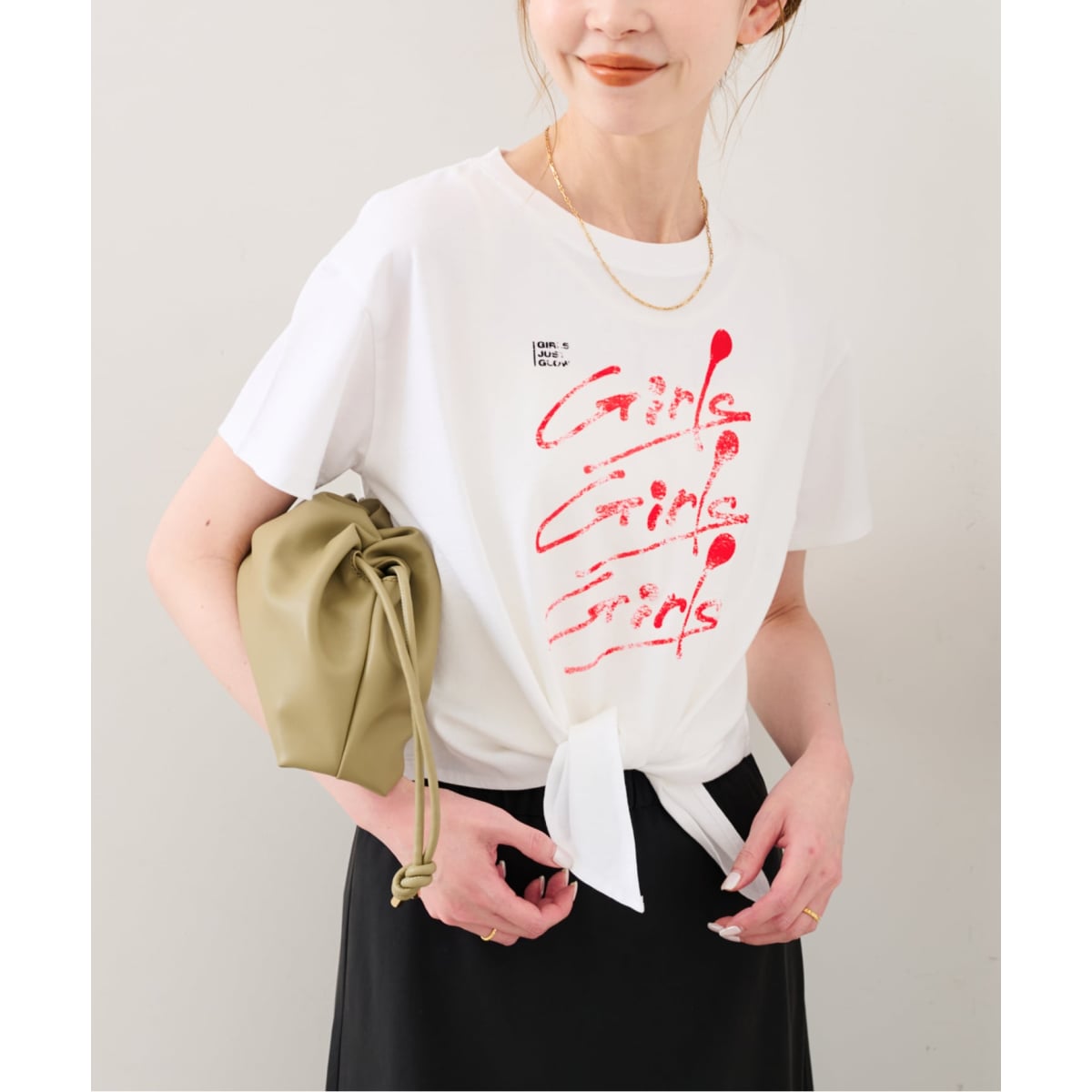 [�}���C]GDC/�K�[���Y�f�p�[�g�����g�N���u �v�����gKNOT TEE GDC26A009/�X���[�u �C�G�i�iSLOBE IENA�j �z���C�g