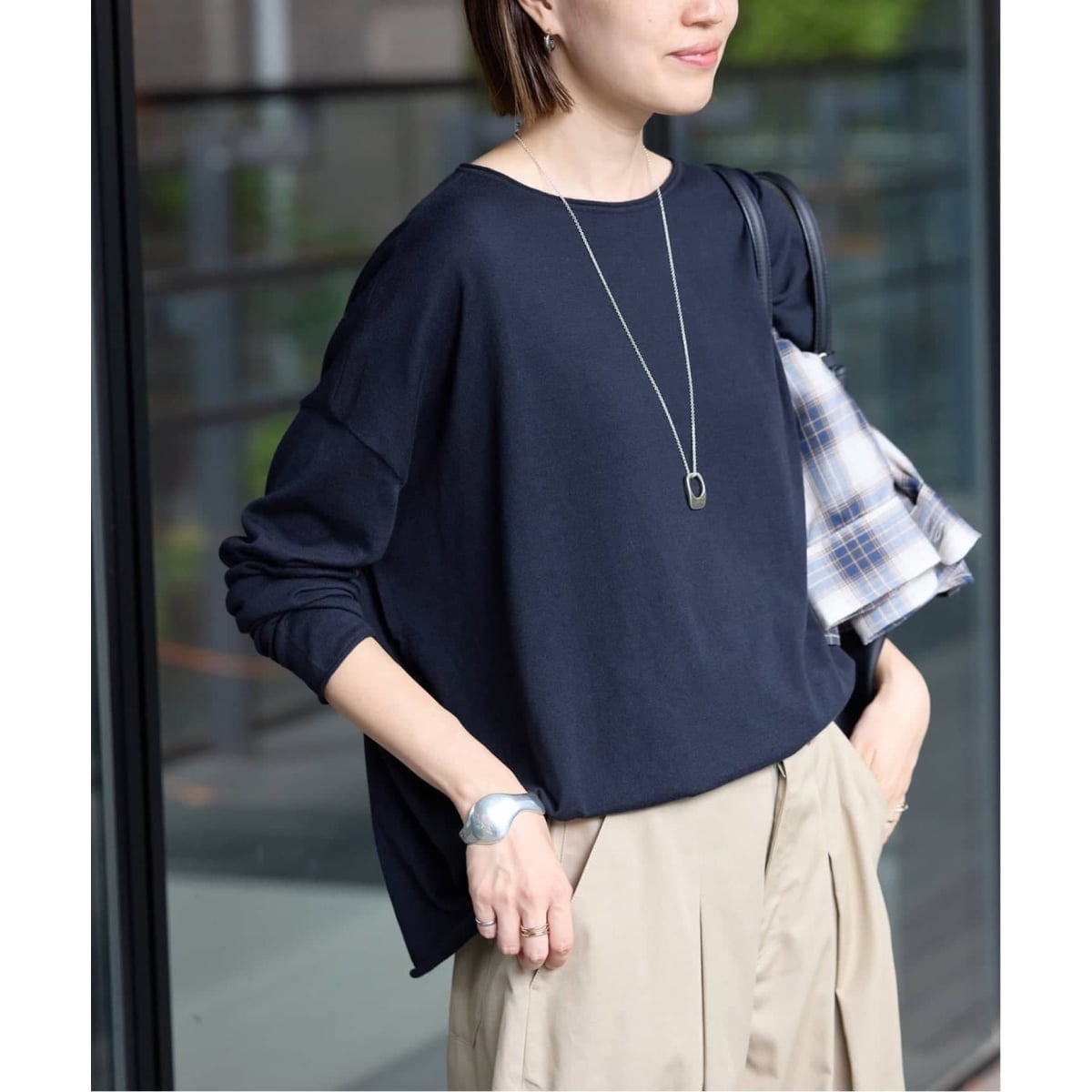 SLOBE IENA コットンヤクニットプルオーバー ネイビー シリーズあり/追加予約》コットンヤクニットプルオーバー | スローブ