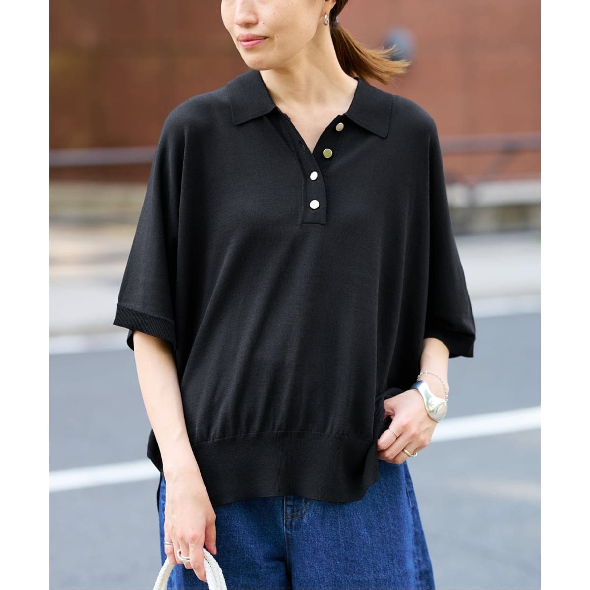 予約》ワイドシルエットニットポロシャツ | スローブ イエナ(SLOBE
