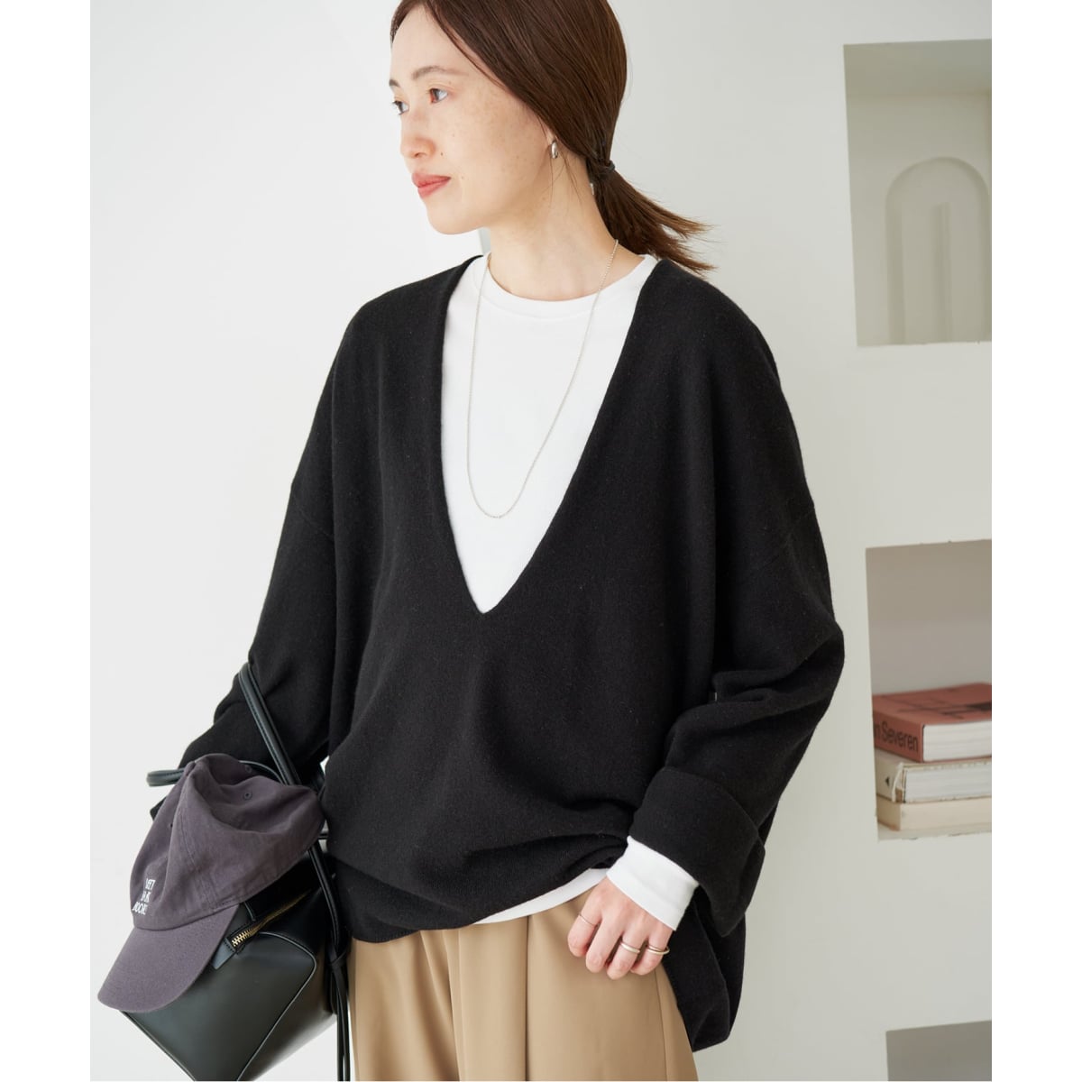 SLOBE IENA Vネックプルオーバージャケット シャツ セット レディース