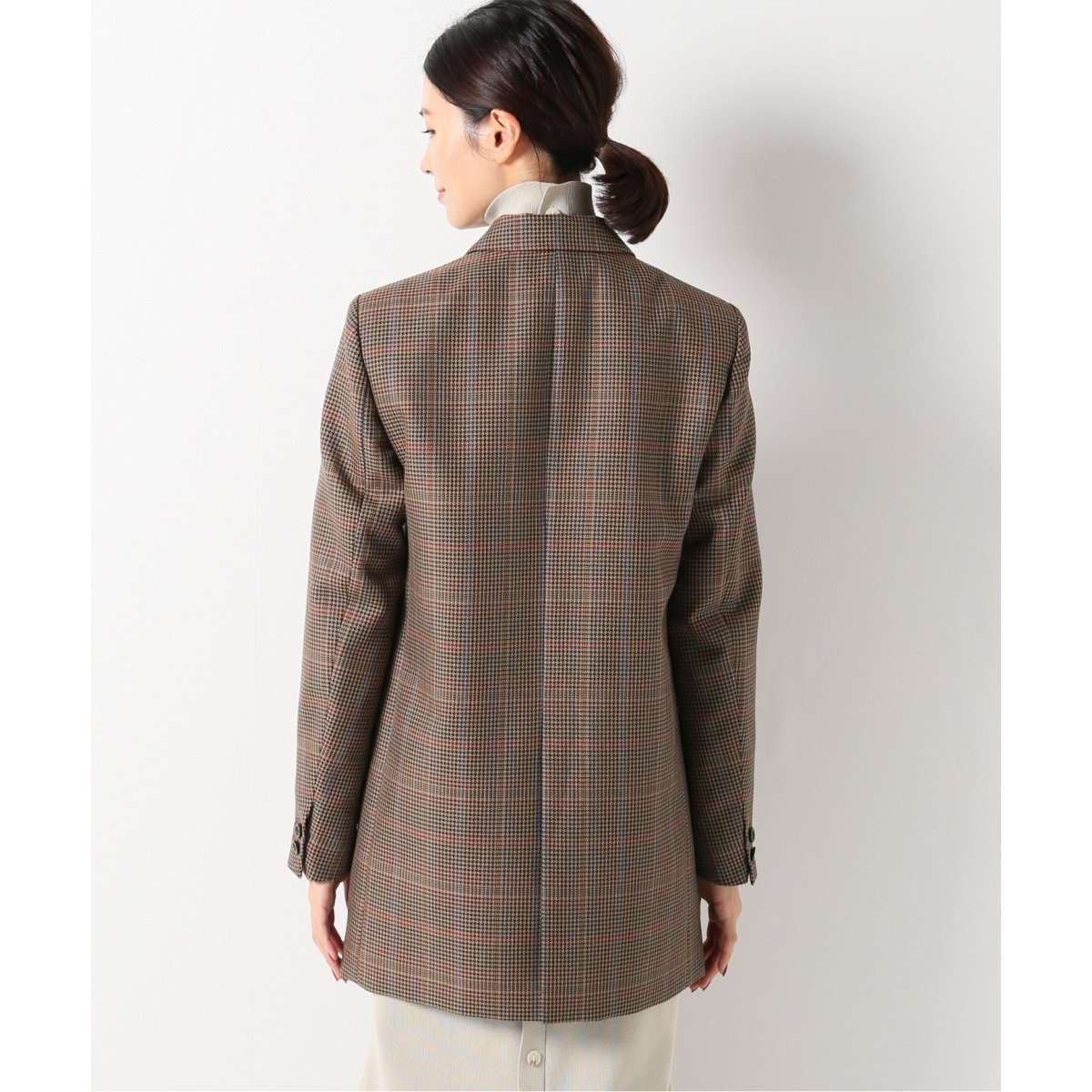 【値下】NOBLE チェックピークドロングジャケット セール】チェックピークドロングジャケット◇（テーラード