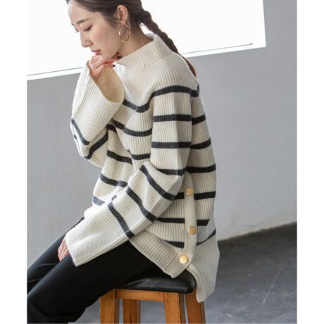 追加》ラムズウール5G ボーダーニット◇ | ノーブル(Noble) | マルイ  