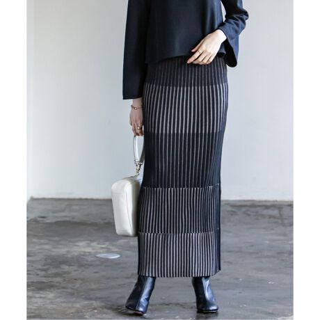 追加》ランダムバイカラーリブニットスカート2◇ | ノーブル(Noble  