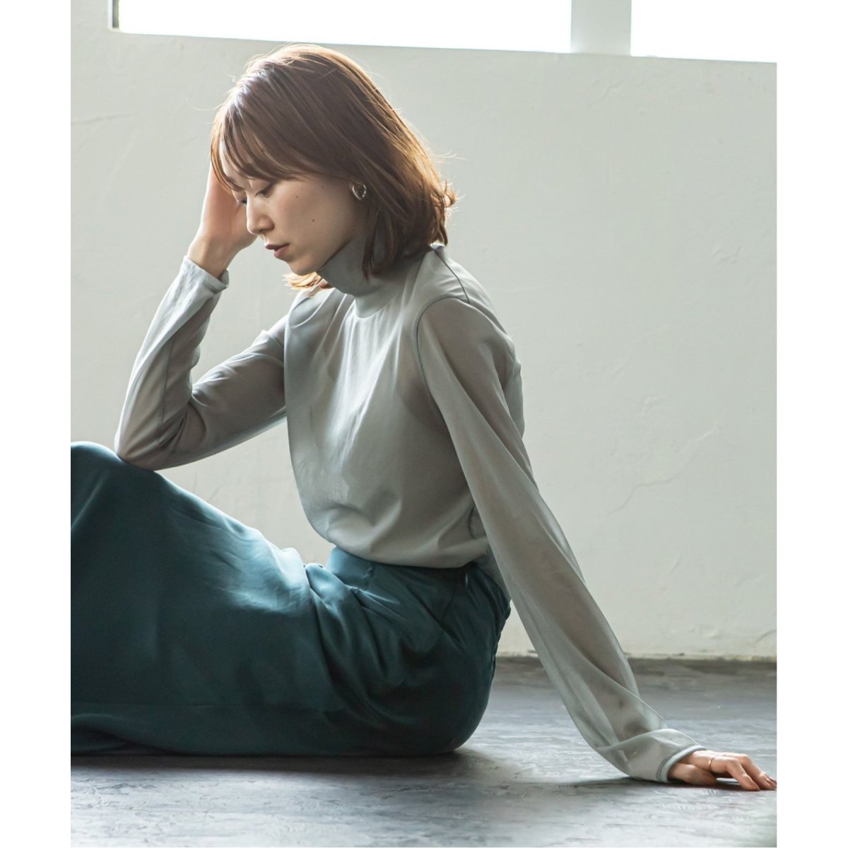 【高価値】 シアースキニーハイネックトップス3◇ | ノーブル(Noble カットソー(長袖/七分)
