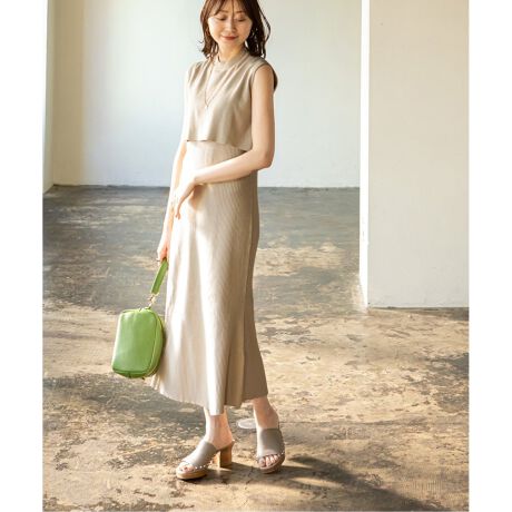 追加》スリーブレスレイヤードニットワンピース 2 | ノーブル(Noble  