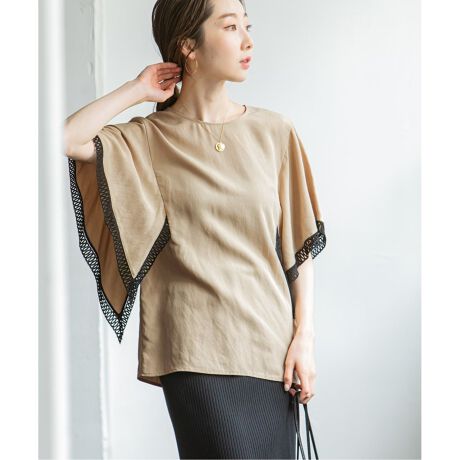 追加2》オーヴレースラッフルスリーブブラウス | ノーブル(Noble  