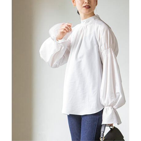 エアリーコットンギャザーボリュームブラウス | ノーブル(Noble  