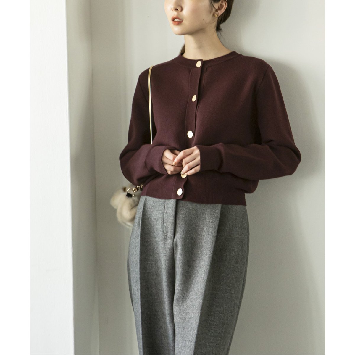 美品noble ダブル編みショートカーデ NOBLE（ノーブル） カーディガン ダブル編みショートカーデ レディース