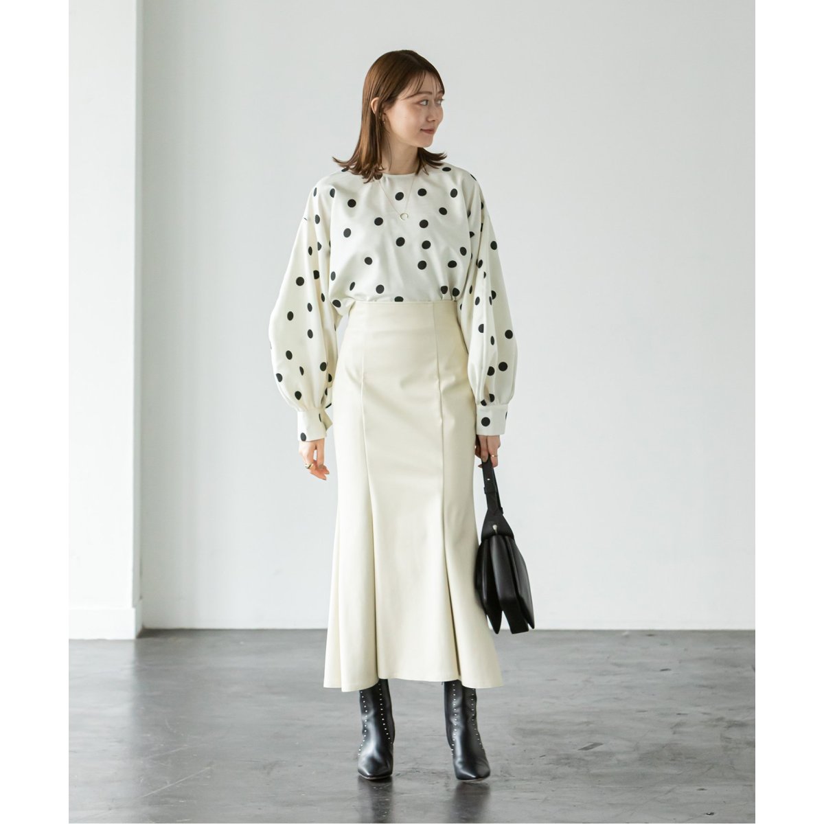 ドットプリントシャンタンブラウス | ノーブル(Noble) | マルイウェブ