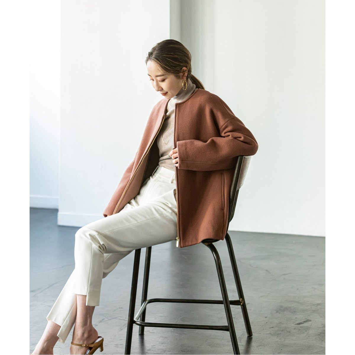 追加》MTRカラーレスジップショートコート | ノーブル(Noble