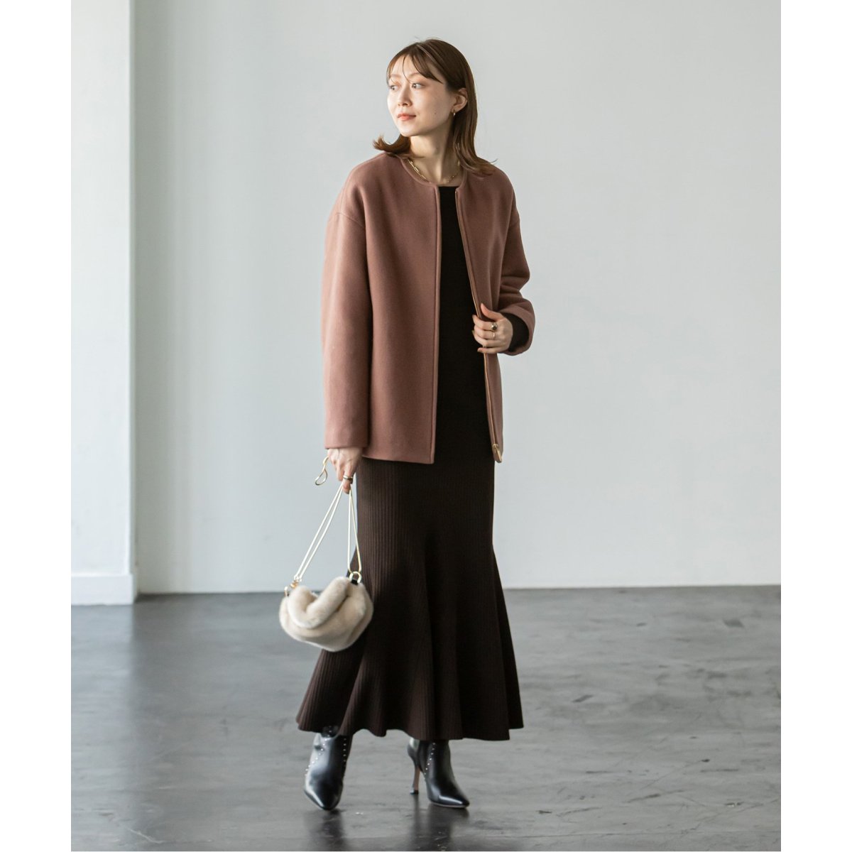 追加》MTRカラーレスジップショートコート | ノーブル(Noble