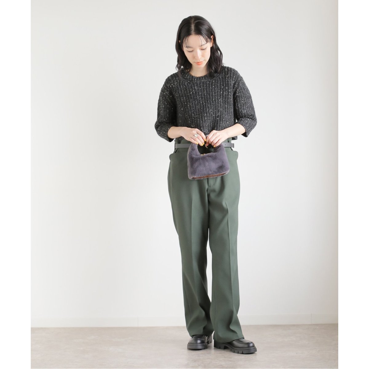 【美品】 ノーブル スノードームネップコンパクトニット ニット ショート丈 スノードームネップコンパクトニット | ノーブル(Noble