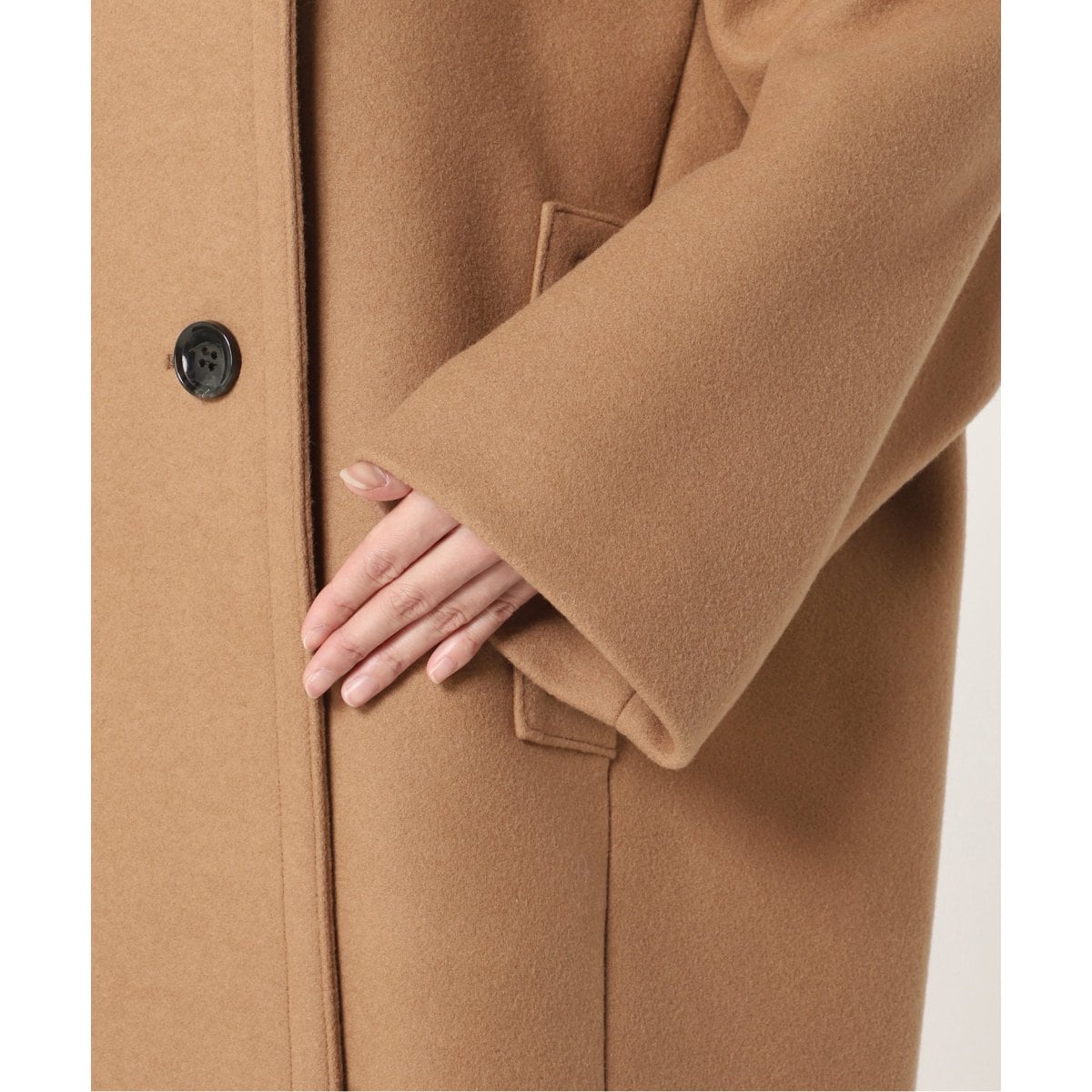 23AW NOBLE ノーブル スタンドカラー オーバーコートサックスブルー