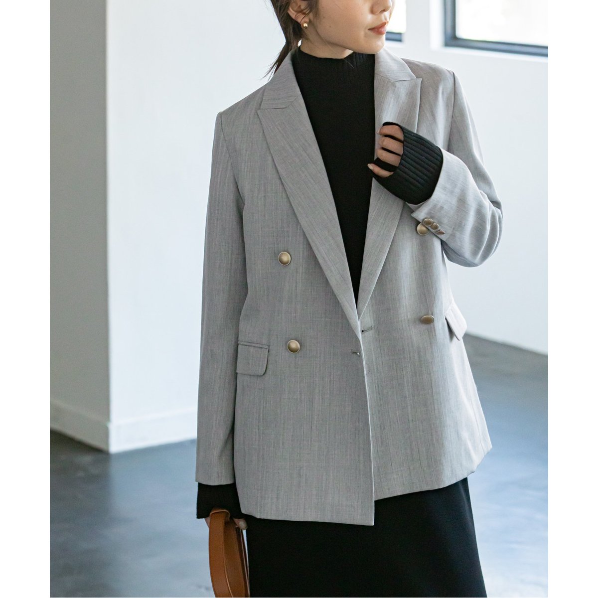追加》プレーンピークドラペルダブルジャケット 2 | ノーブル(Noble