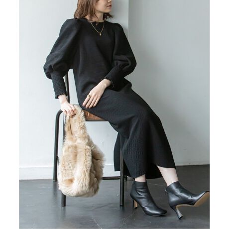 追加》クレープマテリアルボリュームスリーブワンピース | ノーブル(Noble) | マルイウェブチャネル 【タグ付き】 2wayウエストギャザーボリュームスリーブワンピース お値引き不可