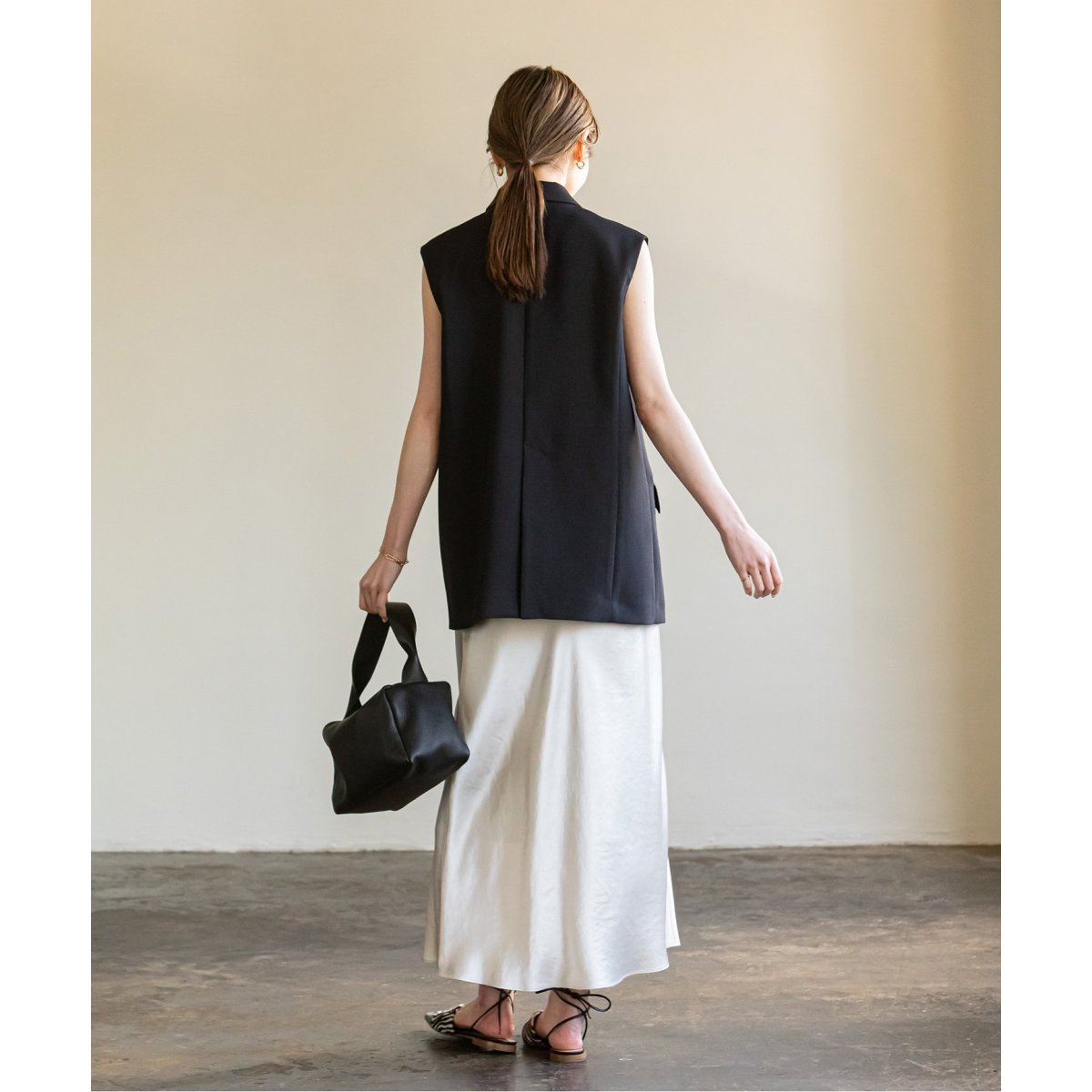 【美品】ノーブル　ロングベントジレ　ダブル　ストレッチ　ノースリーブ　36 ロングベントジレ | ノーブル(Noble) | マルイウェブチャネル