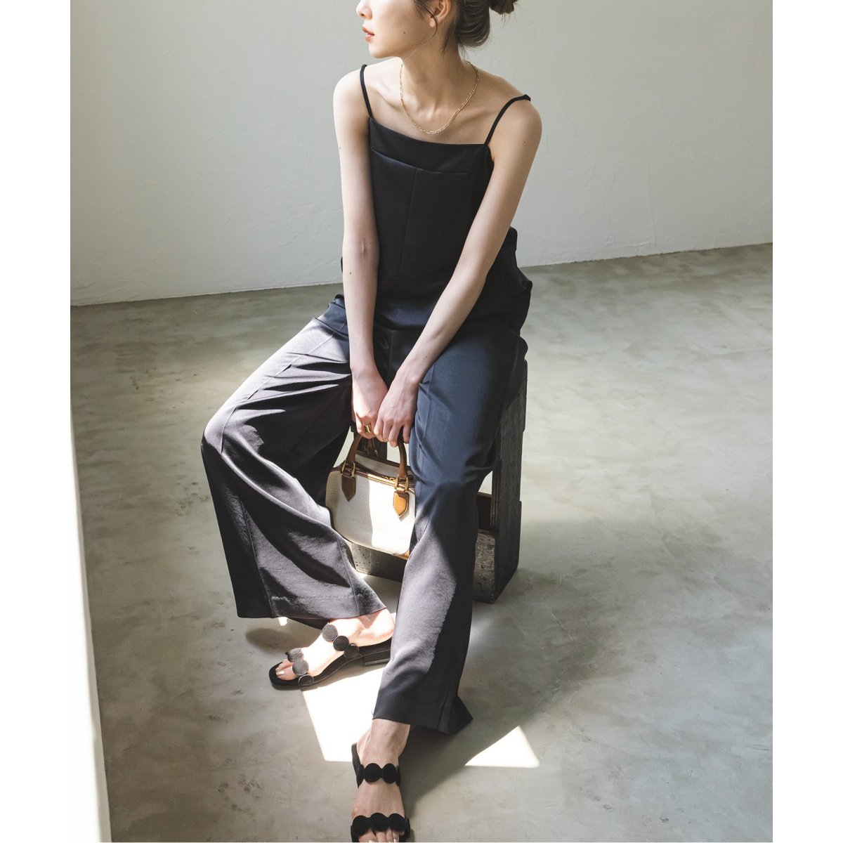 サテンストレッチサロペット | ノーブル(Noble) | マルイウェブチャネル