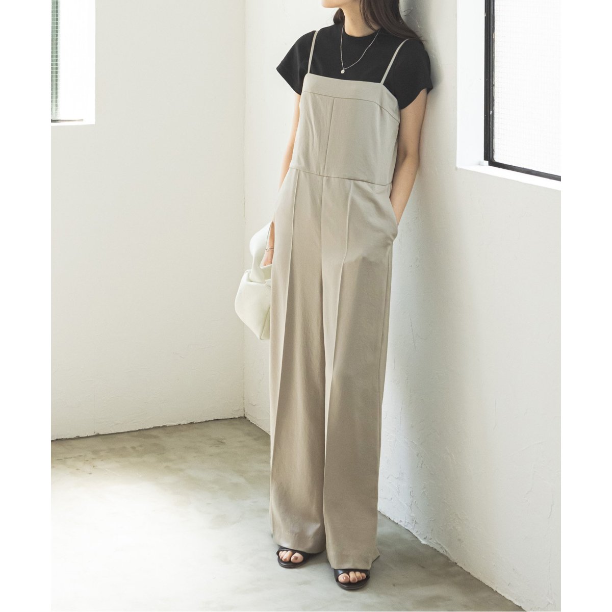 サテンストレッチサロペット | ノーブル(Noble) | マルイウェブチャネル