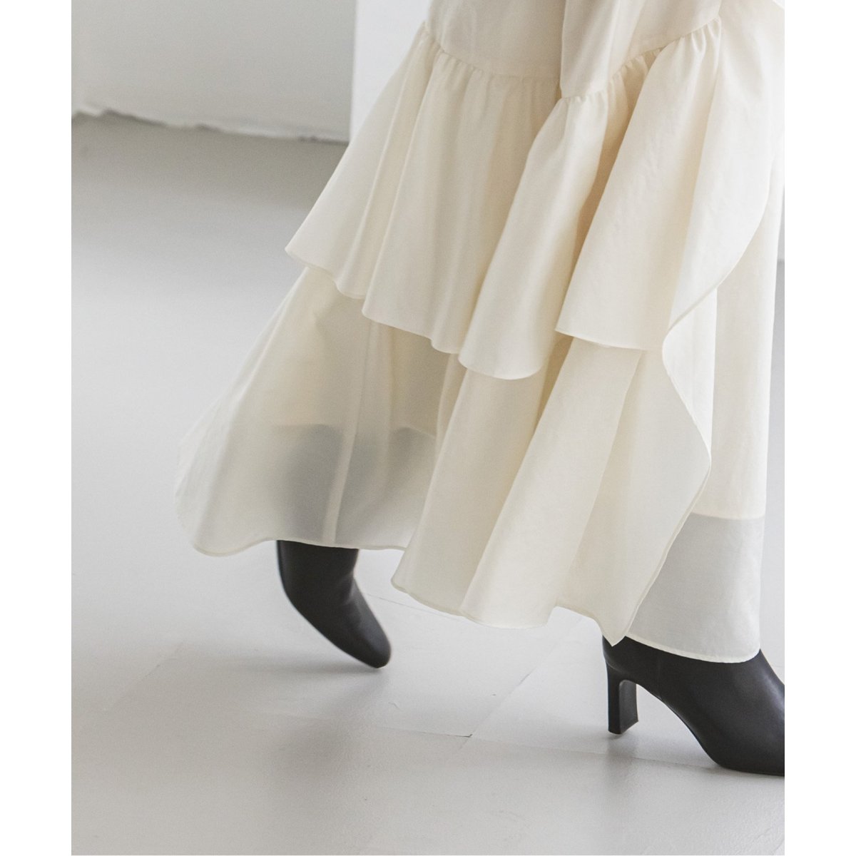 NOBLE ノーブル　Breezy ランダムティアードスカート　ホワイト Breezyランダムティアードスカート | ノーブル(Noble) | マルイウェブ