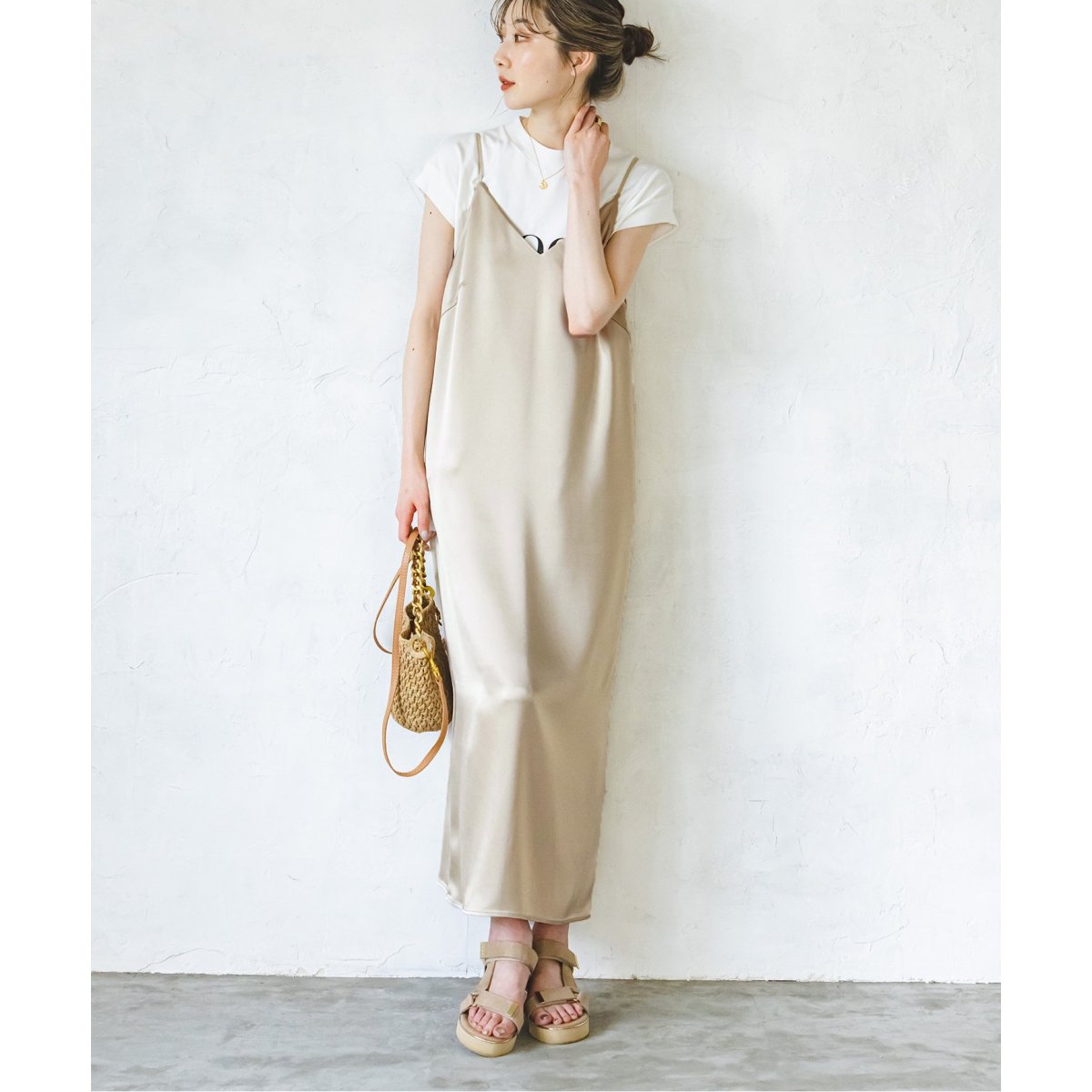 【新品】NOBLE サテンキャミソール　ノーブル　シロ Noble（ノーブル）の「サテンキャミソール（キャミソール）」 - WEAR