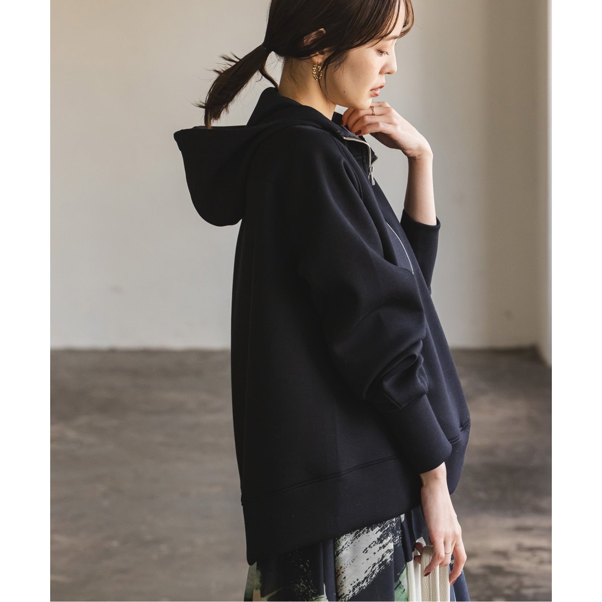 一部店舗、WEB限定》【RITA】NOBLE別注 BONDING HALF ZIP HOODIE