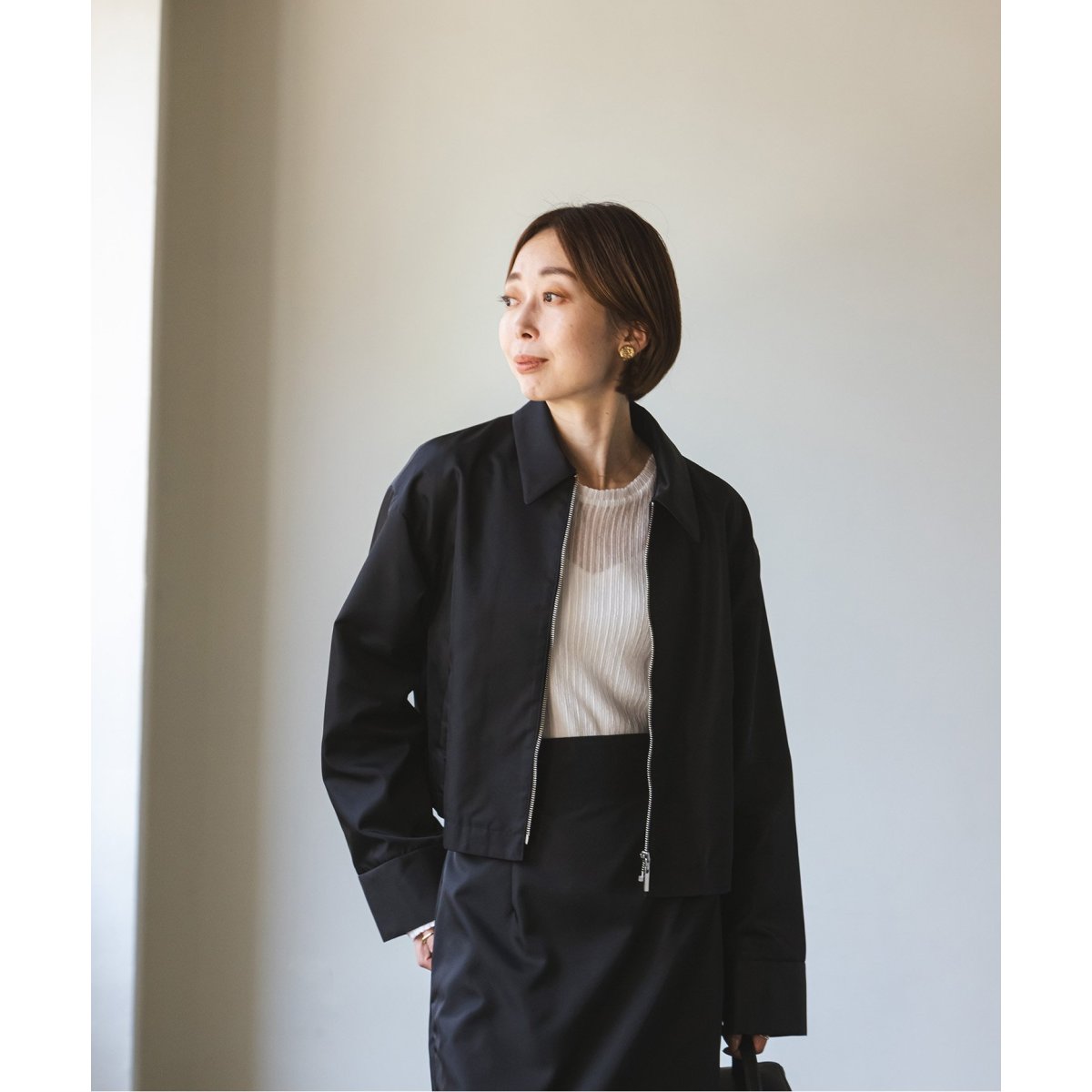 大幅値下げ★川上さやかさん×NOBLEコラボ　ナイロンツイルブルゾン Noble（ノーブル）の「川上さやかさん×NOBLEコラボ ナイロン