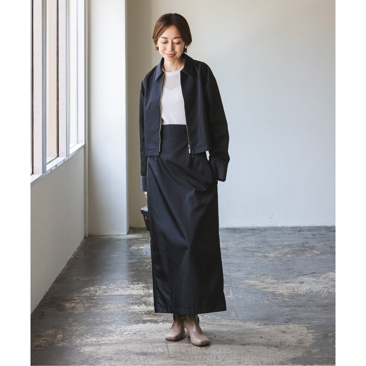 大幅値下げ★川上さやかさん×NOBLEコラボ　ナイロンツイルブルゾン Noble（ノーブル）の「川上さやかさん×NOBLEコラボ ナイロン