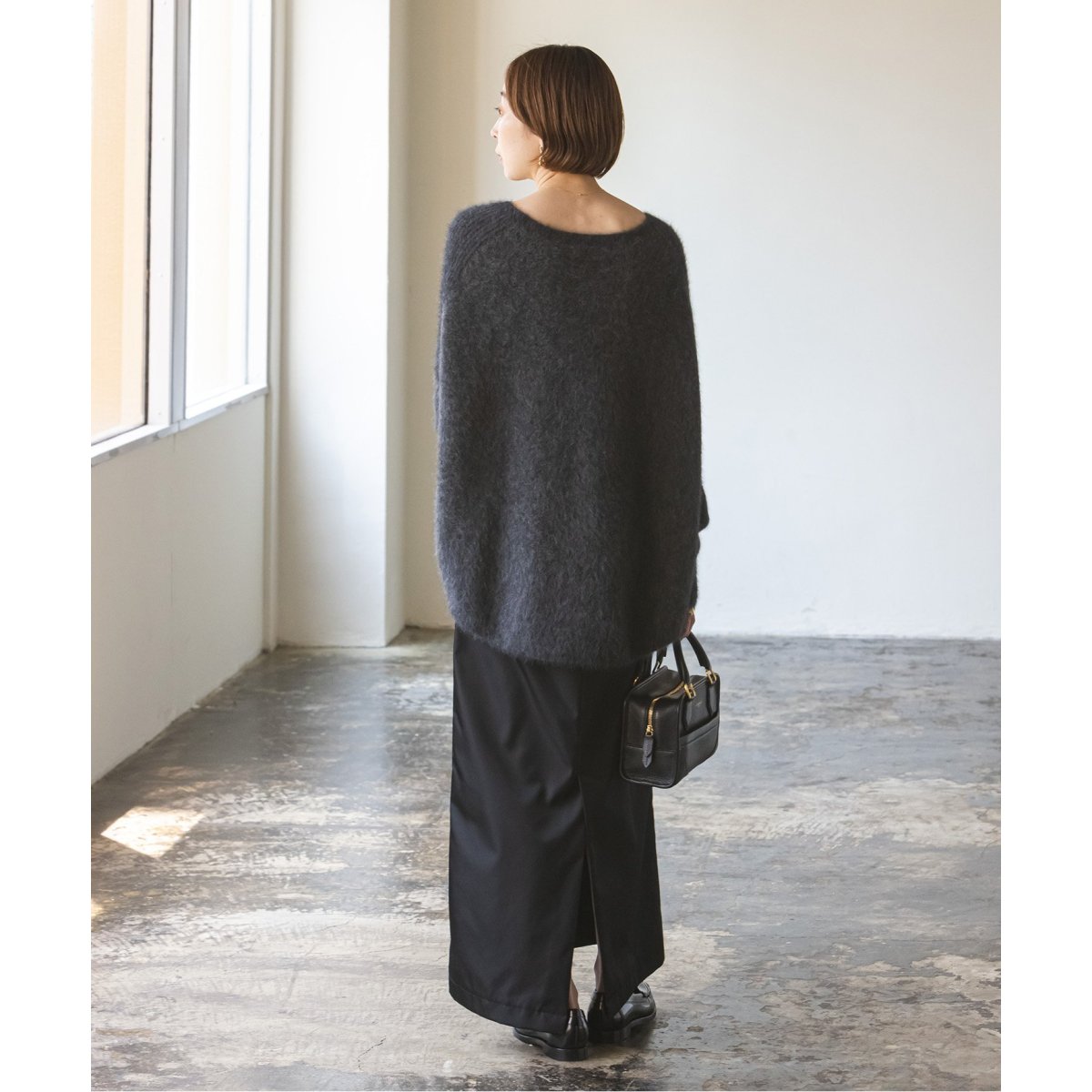 川上さやかさん×NOBLEコラボ ナイロンツイルロングタイトスカート