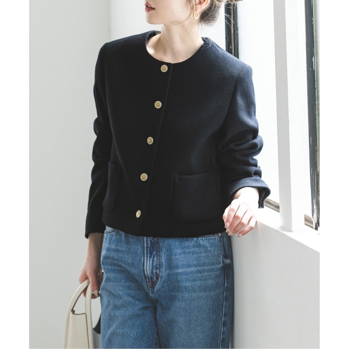 noble ビンテージメルトンショートジャケット　ネイビー ビンテージメルトンショートジャケット | ノーブル(Noble