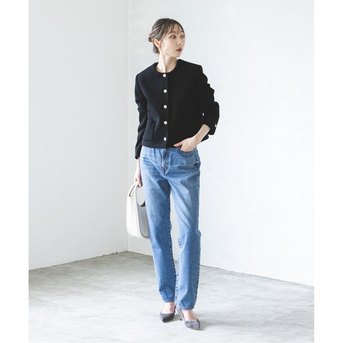 noble ビンテージメルトンショートジャケット　ネイビー ビンテージメルトンショートジャケット | ノーブル(Noble