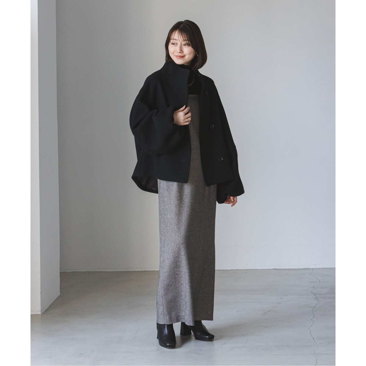 追加》メルトンパフスリーブショートコート | ノーブル(Noble