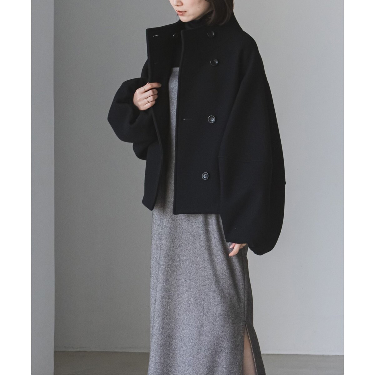追加》メルトンパフスリーブショートコート | ノーブル(Noble