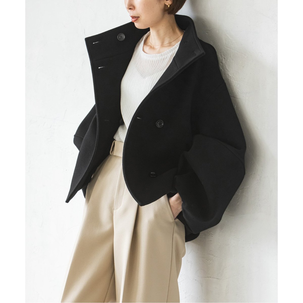 ノーブル✴︎メルトンパフスリーブショートコート✴︎イエナ Noble