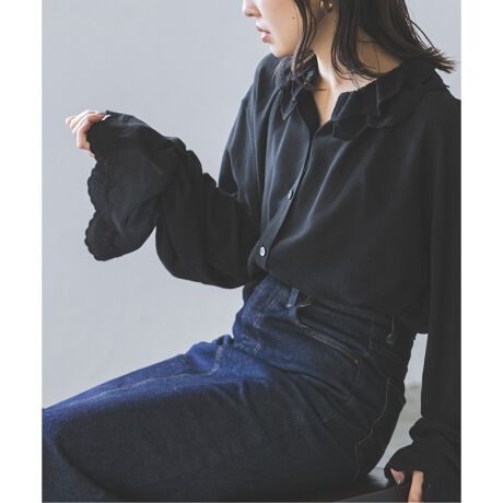 スカラップ刺繍ギャザーブラウス | ノーブル(Noble) | マルイウェブ  