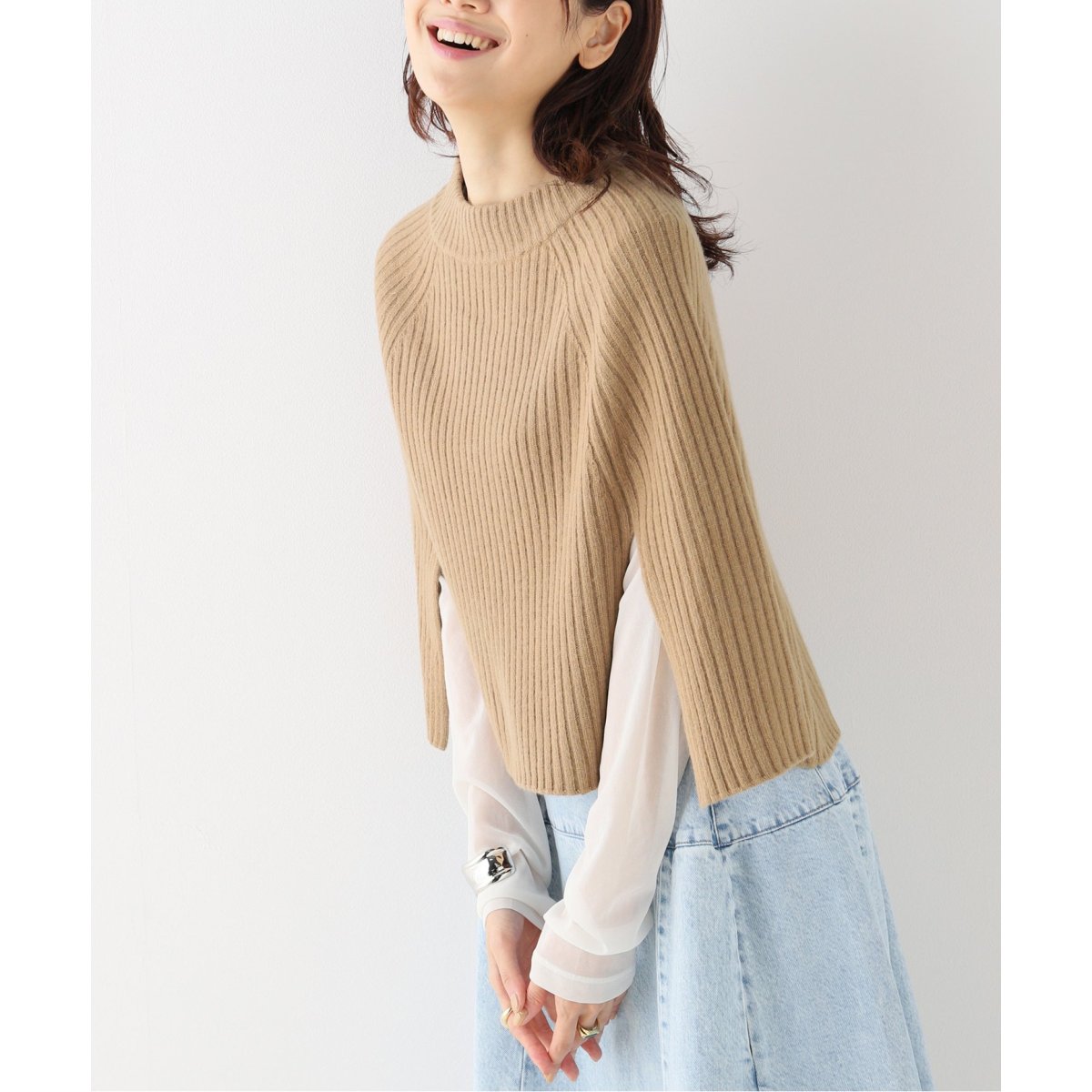Noble カシミヤ混合　ニット セール】 カシミヤ混ホールガーメントプルオーバーニット