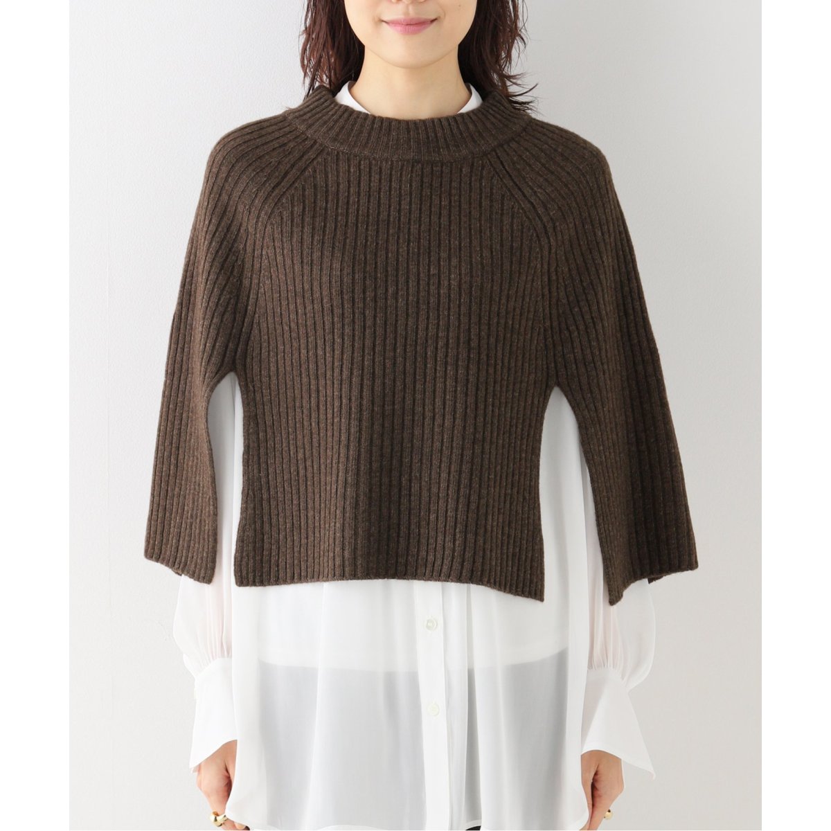 Noble カシミヤ混合　ニット NOBLE ノーブル カシミヤウールショートVネックプルオーバー