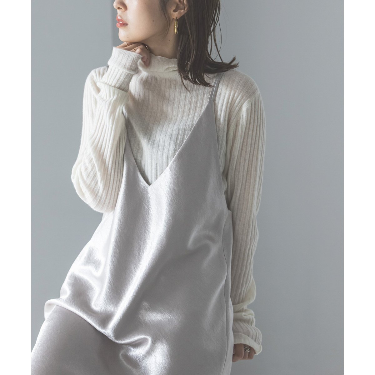 シルクカシミヤ ソフトワイドリブニット | ノーブル(Noble