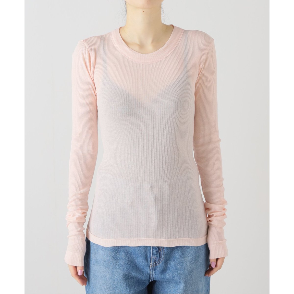 ノーブルNINETY PERCENT Rib Long Sleeve Top NINETY PERCENT/ナインティーパーセント Rib Long Sleeve Top