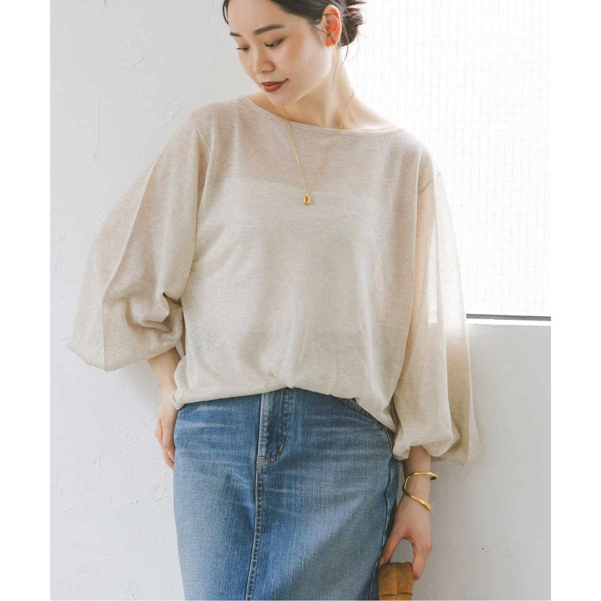 Noble グロッシーシアーパフスリーブプルオーバー グロッシーシアーパフスリーブプルオーバー | ノーブル(Noble