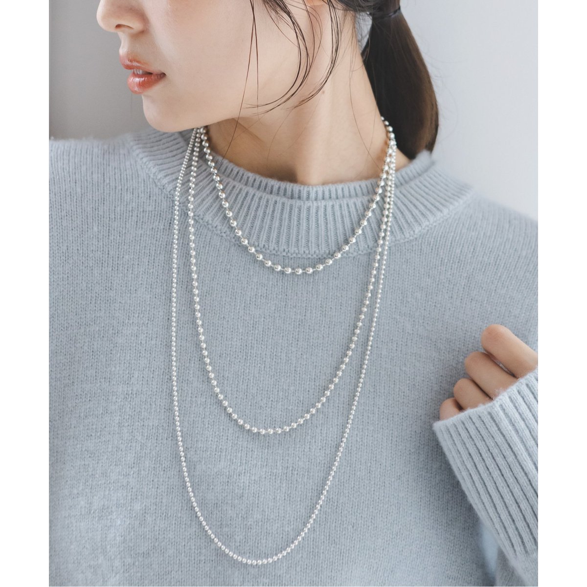✴︎新品未使用✴︎インムードin moodマルチボールチェーンネックレス(シルバー) 追加3》in mood/インムード MULTIBALL CHAIN-necklace | ノーブル