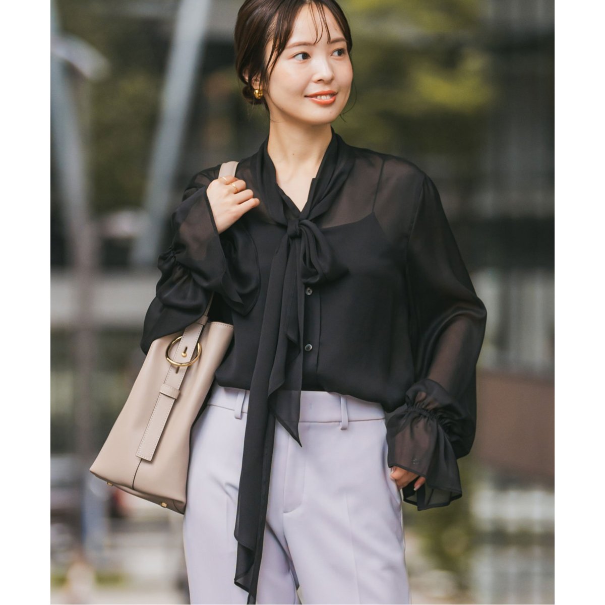 追加》シルキークロスボータイブラウス | ノーブル(Noble) | マルイ