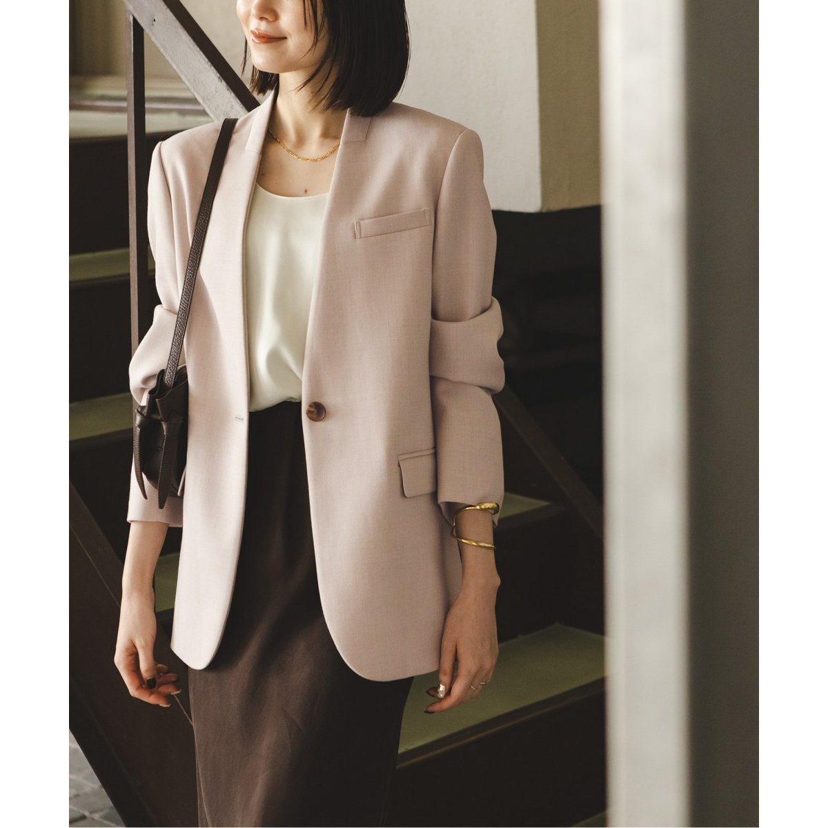 新品未使用　noble ノーブル　ジャケット　ダブルクロスカラーレスジャケット ダブルクロスカラーレスジャケット | ノーブル(Noble) | マルイウェブ